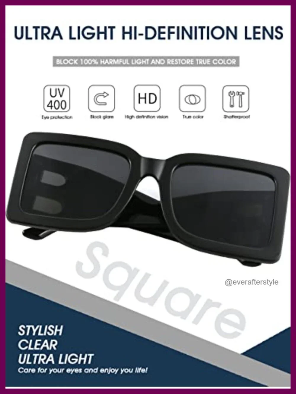 Large Square Sunglasses for Women UV400 Protection Oversized Frame